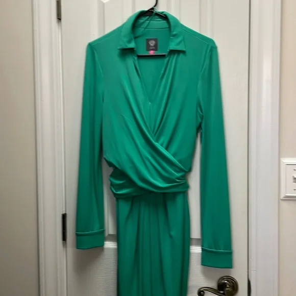 vince camuto green wrap dress VINCE CAMUTO GREEN DRESS SZ 16 – Best in Show Clothes